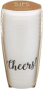 img 3 attached to 🥂 SB Design Studio D2205 Sips Drinkware - 16oz Frosted Plastic Cups, Pack of 8 - Cheers!