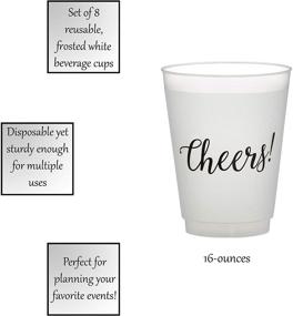 img 1 attached to 🥂 SB Design Studio D2205 Sips Drinkware - 16oz Frosted Plastic Cups, Pack of 8 - Cheers!