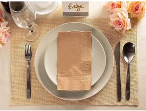 img 2 attached to 📦 200 Pack Kraft Party Supplies: Brown Paper Napkins, 7.8 x 4.4 Inches