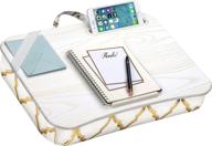 👩 lapgear designer lap desk - gold quatrefoil - fits up to 15.6 inch laptops - style no. 45416, medium - fits up to 15.6" laptops - including phone holder and device ledge логотип