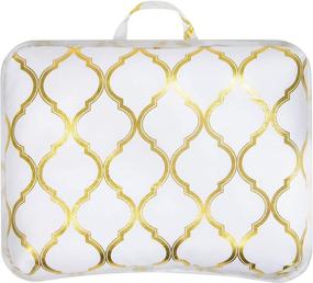 img 1 attached to 👩 LapGear Designer Lap Desk - Gold Quatrefoil - Fits up to 15.6 Inch Laptops - Style No. 45416, Medium - Fits up to 15.6" Laptops - Including Phone Holder and Device Ledge