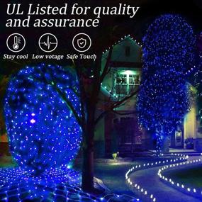 img 2 attached to 🎄 9.8ft x 6.6ft Blue Christmas Net Lights: 200 LED Mesh String Lights for Garden, Wedding, Xmas Tree - 8 Modes, Remote Control