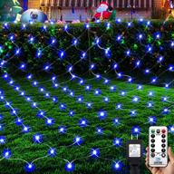 🎄 9.8ft x 6.6ft blue christmas net lights: 200 led mesh string lights for garden, wedding, xmas tree - 8 modes, remote control логотип