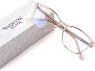 👓 optiglo crystal brown blue light blocking glasses for women - anti-eyestrain, uv glare, and blue light protection for tv, phone, computer, and gaming - stylish eyeglasses with madison avenue appeal логотип