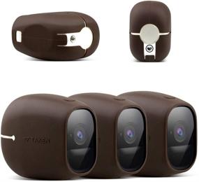 img 2 attached to Arlo Pro and Arlo Pro 2 Silicone Skins - Protective Case Cover for Arlo Pro 2 and Pro Security Cameras - Arlo Accessories (3 Pack, Brown)