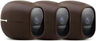 arlo pro and arlo pro 2 silicone skins - protective case cover for arlo pro 2 and pro security cameras - arlo accessories (3 pack, brown) logo