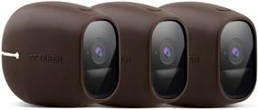 img 4 attached to Arlo Pro and Arlo Pro 2 Silicone Skins - Protective Case Cover for Arlo Pro 2 and Pro Security Cameras - Arlo Accessories (3 Pack, Brown)