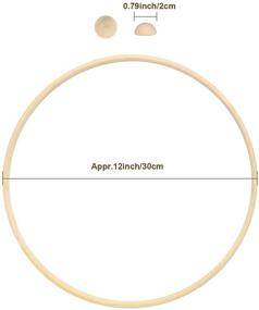 img 1 attached to 🌸 12 Inch Bamboo Floral Hoop Ring Macrame Craft Hoop with 50 Pieces Unfinished Split Wood Balls - Perfect for DIY Wooden Wreath Craft Decors