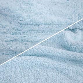img 3 attached to 🛋️ Zareas Soft Fluffy Faux Fur Throw Blanket, Decorative Plush Fuzzy Throw 50"x60", Warm Lightweight Furry Cozy Shaggy Fleece Blanket for Couch Bed Sofa Chair, Travel Camping Home Decor Gift - Ice Blue