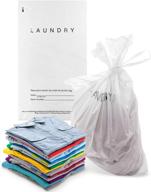 🧺 apq pack of 100 tear strip laundry bags 14 x 24. ultra thin design 1.25 mil. hospitality plastic bags with drawstring closure and write-on indicator strips. hotel biodegradable bags with drawtape. логотип