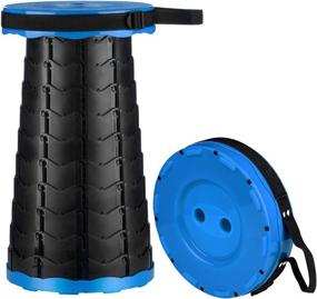 img 4 attached to 🪑 Portable Telescoping Stool, Collapsible Folding Seat for Camping, BBQ, Fishing, Hiking, Garden - 330 lb Load Capacity