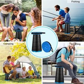 img 2 attached to 🪑 Portable Telescoping Stool, Collapsible Folding Seat for Camping, BBQ, Fishing, Hiking, Garden - 330 lb Load Capacity