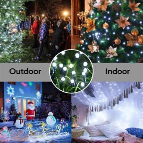 img 3 attached to 🎄 iBaycon Battery Christmas Lights - 66ft 200 LED Battery Operated String Lights | Waterproof | 8 Modes & Auto Timer | for Christmas Trees, Home, Garden, Party, and Holiday Decoration (White)