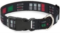 adjustable star wars darth vader utility belt dog collar with plastic clip by buckle-down - available in black, gray, and red for small, medium, and large dogs logo