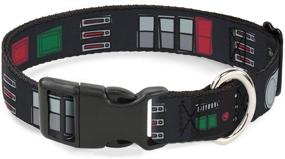 img 4 attached to Adjustable Star Wars Darth Vader Utility Belt Dog Collar with Plastic Clip by Buckle-Down - Available in Black, Gray, and Red for Small, Medium, and Large Dogs