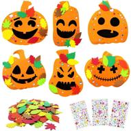 30-piece foam pumpkin decorations with maple leaves and rhinestone stickers – perfect for halloween, thanksgiving, kids' art crafts, and decorations logo