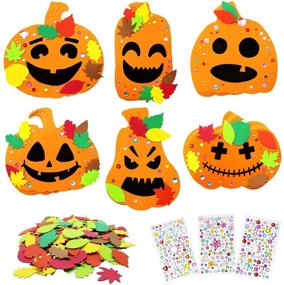 img 4 attached to 30-Piece Foam Pumpkin Decorations with Maple Leaves and Rhinestone Stickers – Perfect for Halloween, Thanksgiving, Kids' Art Crafts, and Decorations