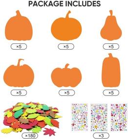 img 2 attached to 30-Piece Foam Pumpkin Decorations with Maple Leaves and Rhinestone Stickers – Perfect for Halloween, Thanksgiving, Kids' Art Crafts, and Decorations