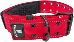 img 2 attached to 🐾 K9 Tactical Military Style Dog Collars and Harness: 2" Wide Heavy Duty Thick Nylon Webbing for Large XL Big Dogs - Metal Two Pin Belt Buckle - USA American Flag Patch