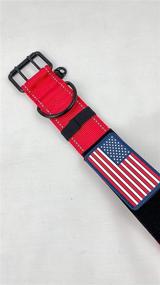 img 1 attached to 🐾 K9 Tactical Military Style Dog Collars and Harness: 2" Wide Heavy Duty Thick Nylon Webbing for Large XL Big Dogs - Metal Two Pin Belt Buckle - USA American Flag Patch