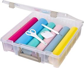 img 3 attached to 📦 ArtBin Super Satchel 1-Compartment Box – Clear/Gold Craft Organizer (1-Pack)