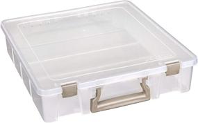 img 2 attached to 📦 ArtBin Super Satchel 1-Compartment Box – Clear/Gold Craft Organizer (1-Pack)