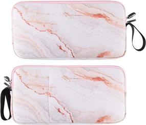 img 1 attached to Neoprene Keyboard Sleeve Case Bag, Pink Marble Pattern - Compatible with Magic Keyboard 🎀 1 & 2, Wireless Keyboard, Magic Mouse, Magic Trackpad, and Wireless Trackpad - Provides Excellent Protection