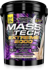 img 4 attached to 💪 MuscleTech Mass-Tech Extreme 2000: мощный протеиновый порошок для набора мышечной массы, идеально подходит для женщин и мужчин, ванильный - 22 фунта