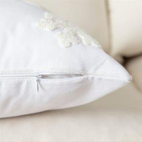 img 2 attached to 🎄 SOFTNOW 2 Pcs Christmas Pillow Covers - Snowflake Embroidery Decorative Cushion for Bed Couch Sofa - 18x18 inch, White