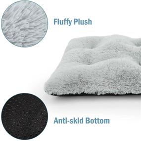 img 2 attached to 🐶 Deluxe Fleece Plush Washable Fur Dog Bed Crate Pad for Medium Dogs - AIPERRO Anti Slip Kennel Cushion Mat in Grey