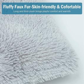 img 3 attached to 🐶 Deluxe Fleece Plush Washable Fur Dog Bed Crate Pad for Medium Dogs - AIPERRO Anti Slip Kennel Cushion Mat in Grey