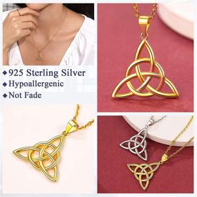 img 1 attached to 🍀 Celtic Knot Pendant Necklace – Sterling Silver Irish Jewelry for Women and Men | FaithHeart Heart/Triangle Vintage/Cross Pendant Necklaces with 20-inch Rolo Chain
