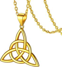 img 4 attached to 🍀 Celtic Knot Pendant Necklace – Sterling Silver Irish Jewelry for Women and Men | FaithHeart Heart/Triangle Vintage/Cross Pendant Necklaces with 20-inch Rolo Chain