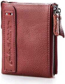 img 4 attached to 👜 Genuine Leather Cowhide Men's Wallet with RFID Blocking - Essential Accessory