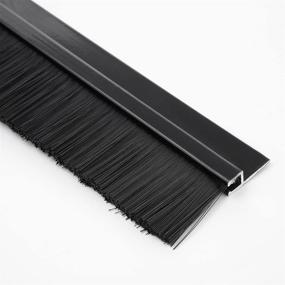 img 1 attached to 🚪 Premium Aluminum Alloy Door Bottom Sweep with Nylon Brush Insert Seal - 39-inch x 1.6-inch by uxcell