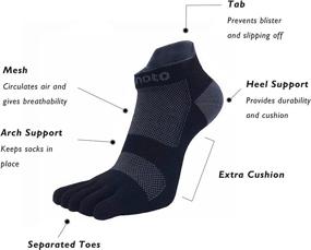 img 2 attached to Minoto's Coolmax No-Show Midweight Toe Socks for Men and Women with Cushion and Mesh - Ideal for Running and Hiking