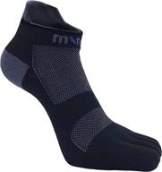 minoto's coolmax no-show midweight toe socks for men and women with cushion and mesh - ideal for running and hiking logo