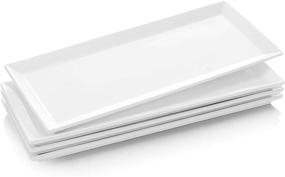 img 4 attached to 🍽️ Enhance Your Dining Experience with Krockery Large Porcelain Serving Platters & Rectangular Trays