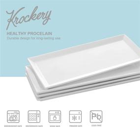 img 2 attached to 🍽️ Enhance Your Dining Experience with Krockery Large Porcelain Serving Platters & Rectangular Trays