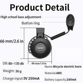 img 3 attached to 🚲 KEWAYO Electric Bike Horn: 80~130 DB Waterproof 3 Sound Modes, Rechargeable Battery - Perfect Bicycle Bell Upgrade