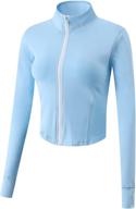 🧥 gihuo women's lightweight workout jacket with thumb holes - full zip & athletic fit логотип