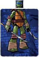 🐢 nickelodeon teenage mutant ninja turtles 'being leonardo' pillow & fleece throw set - 11" character pillow and 50-inch throw - the northwest company logo