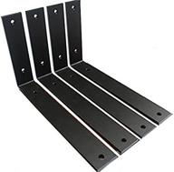 🔩 industrial rustic shelf bracket set: 4 pack - l10" x h6" x w1.5", heavy-duty iron brackets for modern decorative shelving - includes screws logo