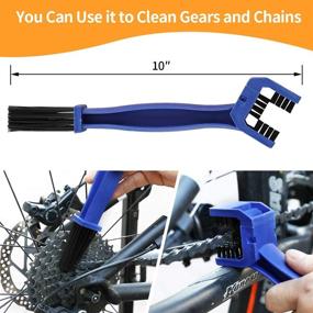 img 1 attached to 🚲 8-Piece Bicycle Cleaning Brush Set with Bike Chain Scrubber - Ideal for Mountain, Road, City, Hybrid, BMX, and Folding Bikes