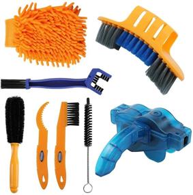 img 4 attached to 🚲 8-Piece Bicycle Cleaning Brush Set with Bike Chain Scrubber - Ideal for Mountain, Road, City, Hybrid, BMX, and Folding Bikes