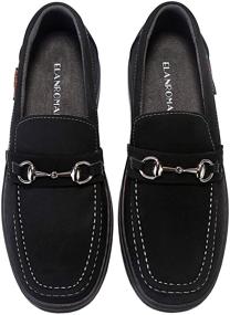 img 3 attached to 👞 ELANROMAN Leather Moccasin Loafers - Premium Slip-On Men's Shoes