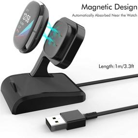 img 2 attached to 🔌 EUCARLOS Charger Dock: Convenient Charging Station for Fitbit Sense & Fitbit Versa 3 Smart Watches