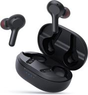 🎧 qhqo waterproof wireless earbuds - mini bluetooth earbuds with touch control, deep bass sound for sports, black logo