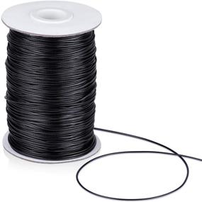 img 1 attached to 📿 Anezus Black Waxed Cotton Necklace Cord - 1 MM, 175 Yards - Perfect for Jewelry Making and Beading Crafts