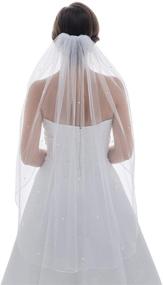 img 3 attached to 💎 Sparkling SAMKY 1T 1 Tier Rhinestone Crystal Wedding Veil with Elegant 1/8" Ribbon Edge